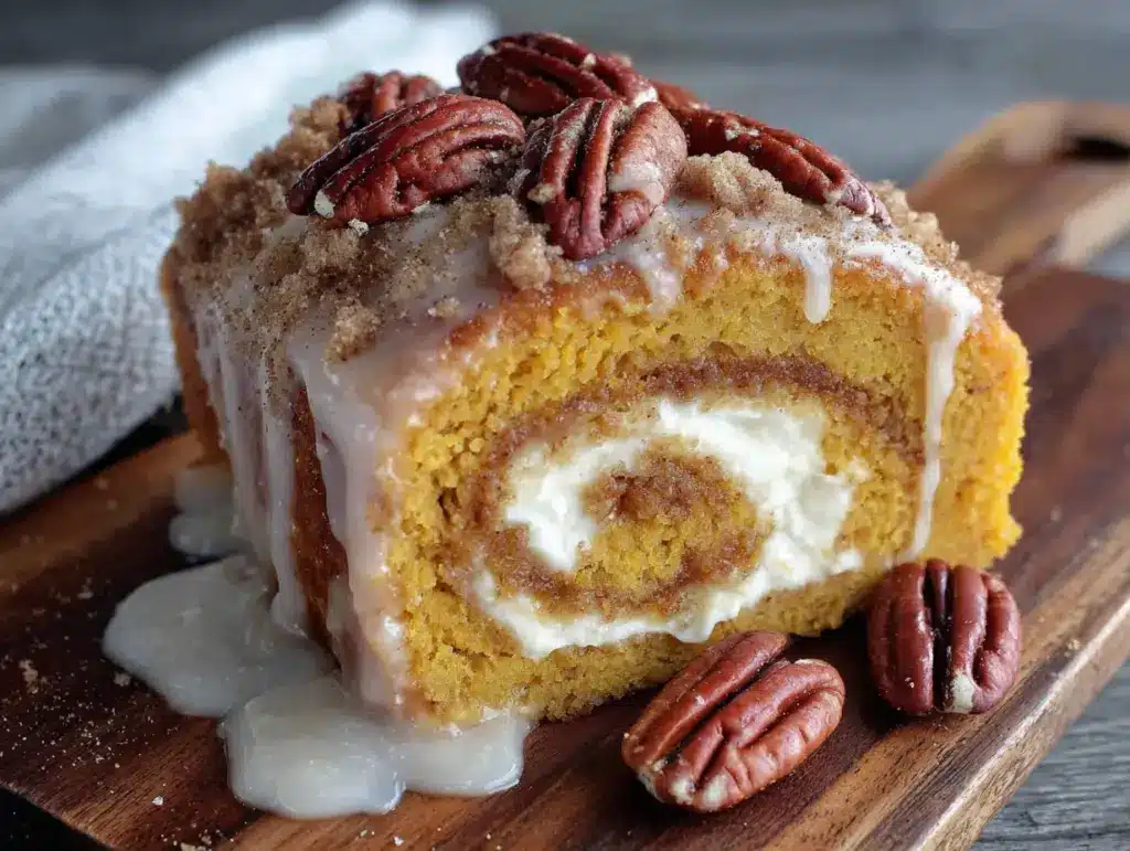 pumpkin cream cheese roll - featured image