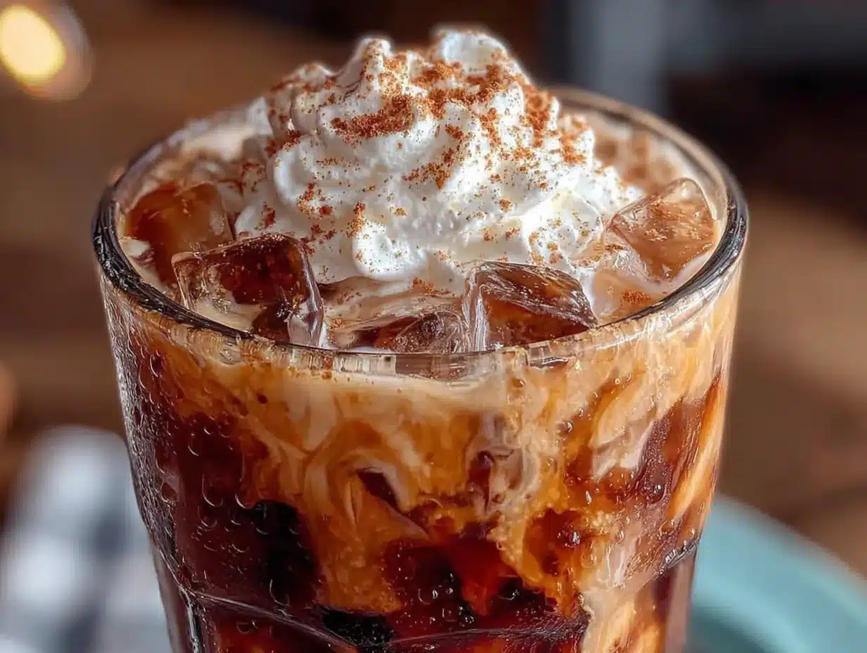 pumpkin cream cold foam iced coffee preparation steps
