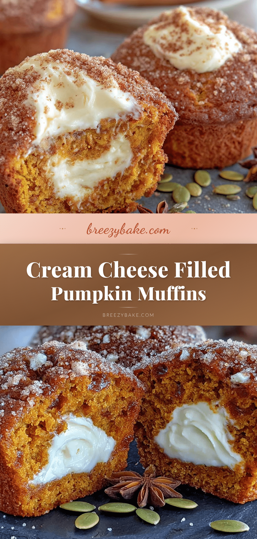 pumpkin muffins with cream cheese filling recipe