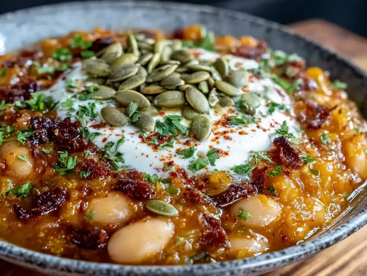 pumpkin white bean chili preparation steps