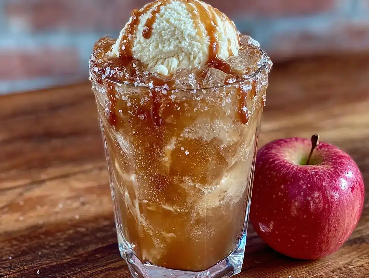 Salted Caramel Apple Cider Float preparation steps