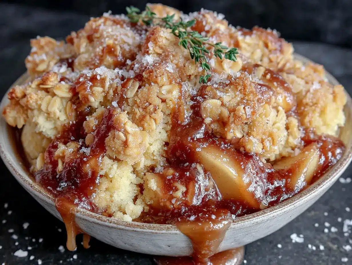 Salted Caramel Apple Crisp preparation steps