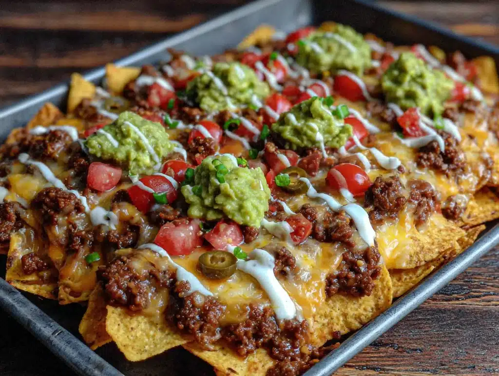 sheet pan loaded nachos - featured image