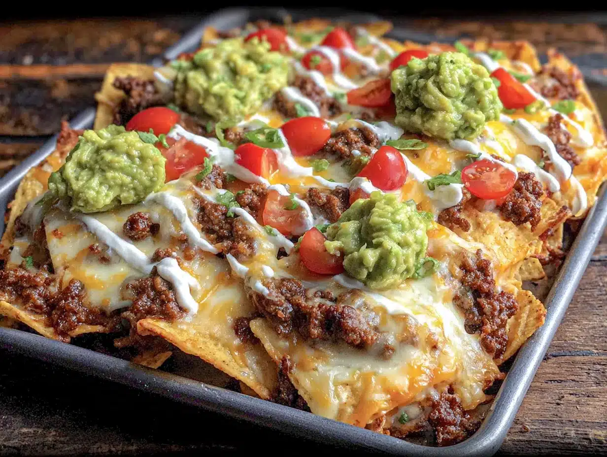 sheet pan loaded nachos preparation steps