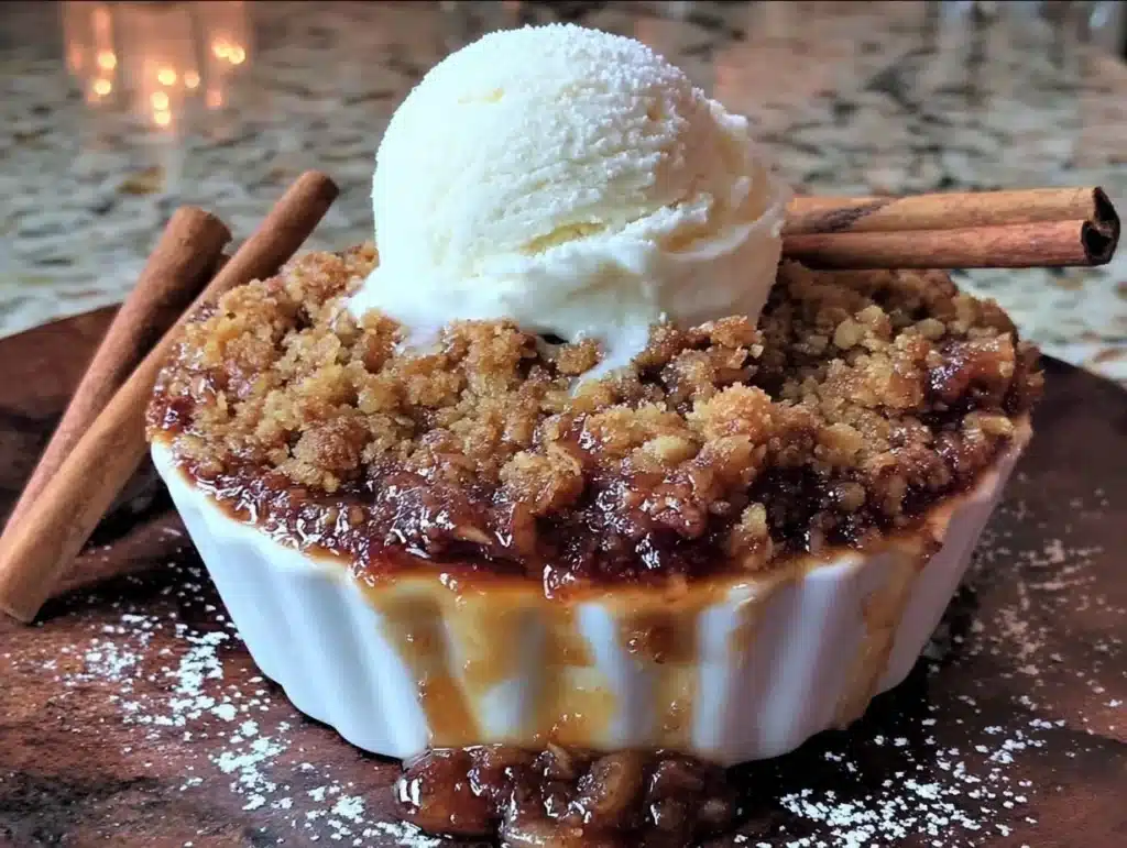 slow cooker apple crisp for two - featured image