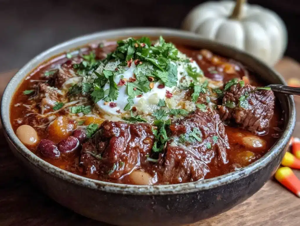 slow cooker pumpkin chili - featured image