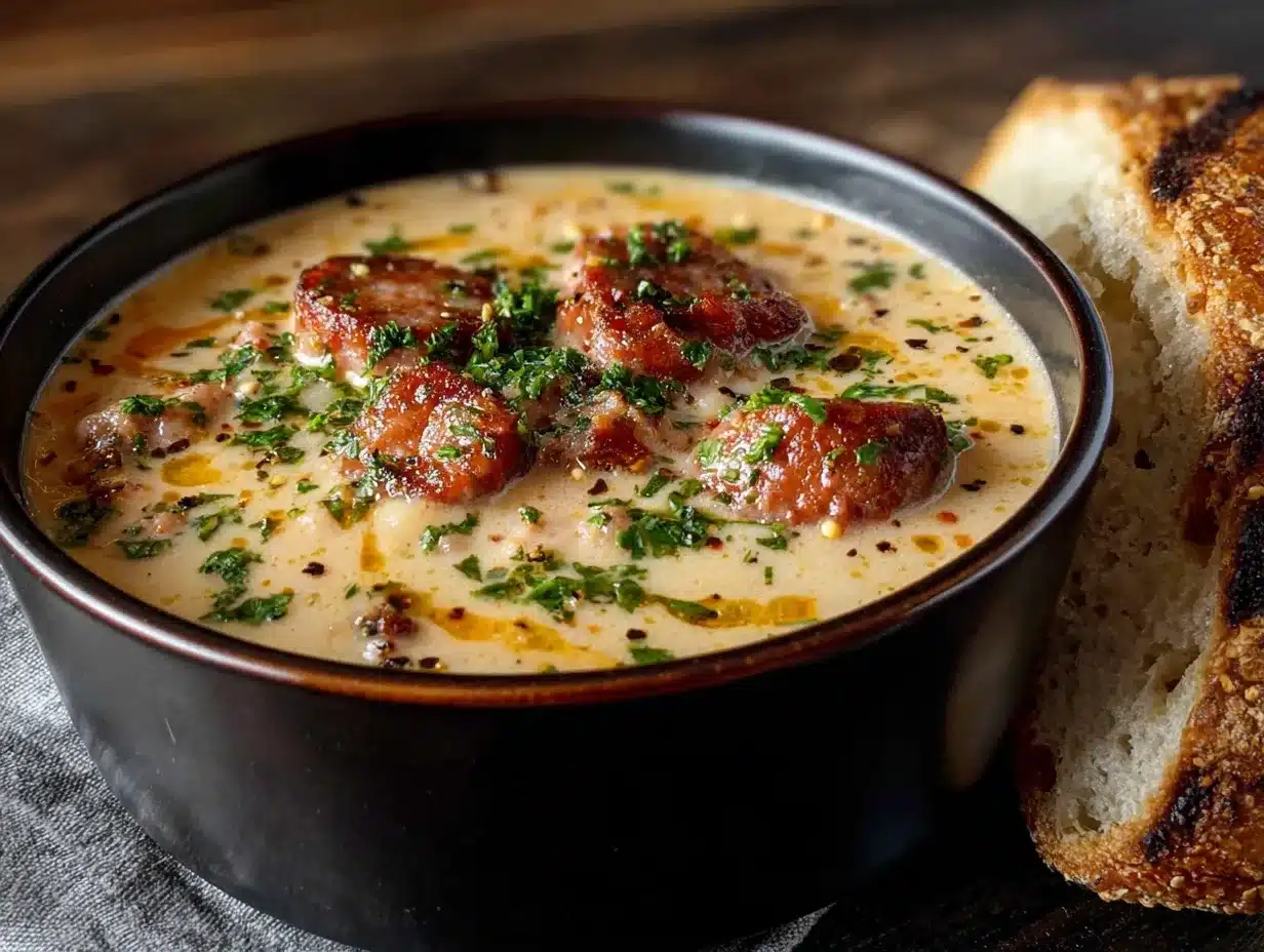 smoky sausage and potato soup preparation steps