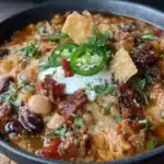 smoky three-bean turkey chili - featured image