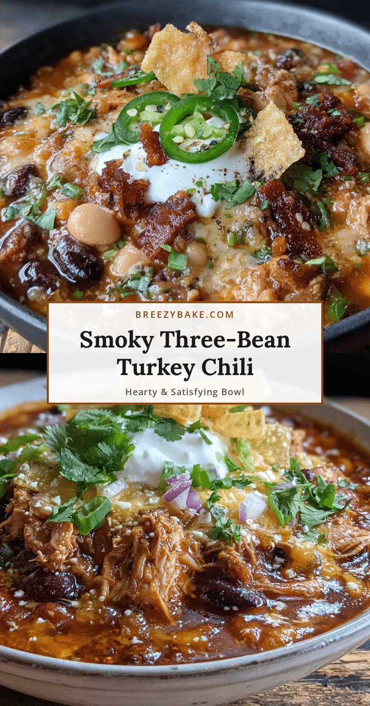 smoky three-bean turkey chili recipe