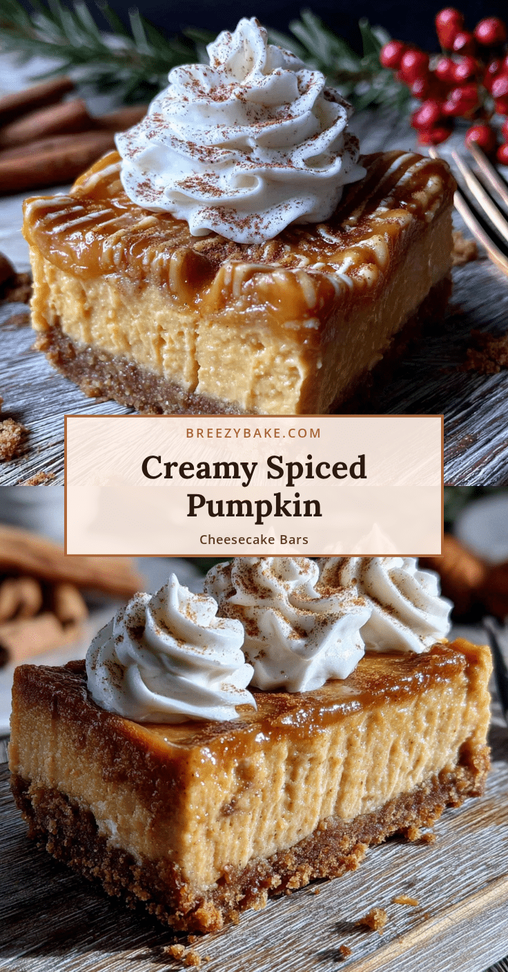 spiced pumpkin cheesecake bars recipe