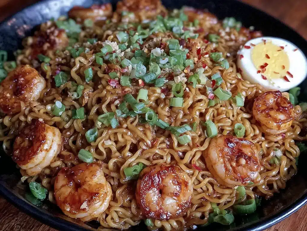 Spicy Garlic Butter Ramen Noodle Stir-Fry - featured image