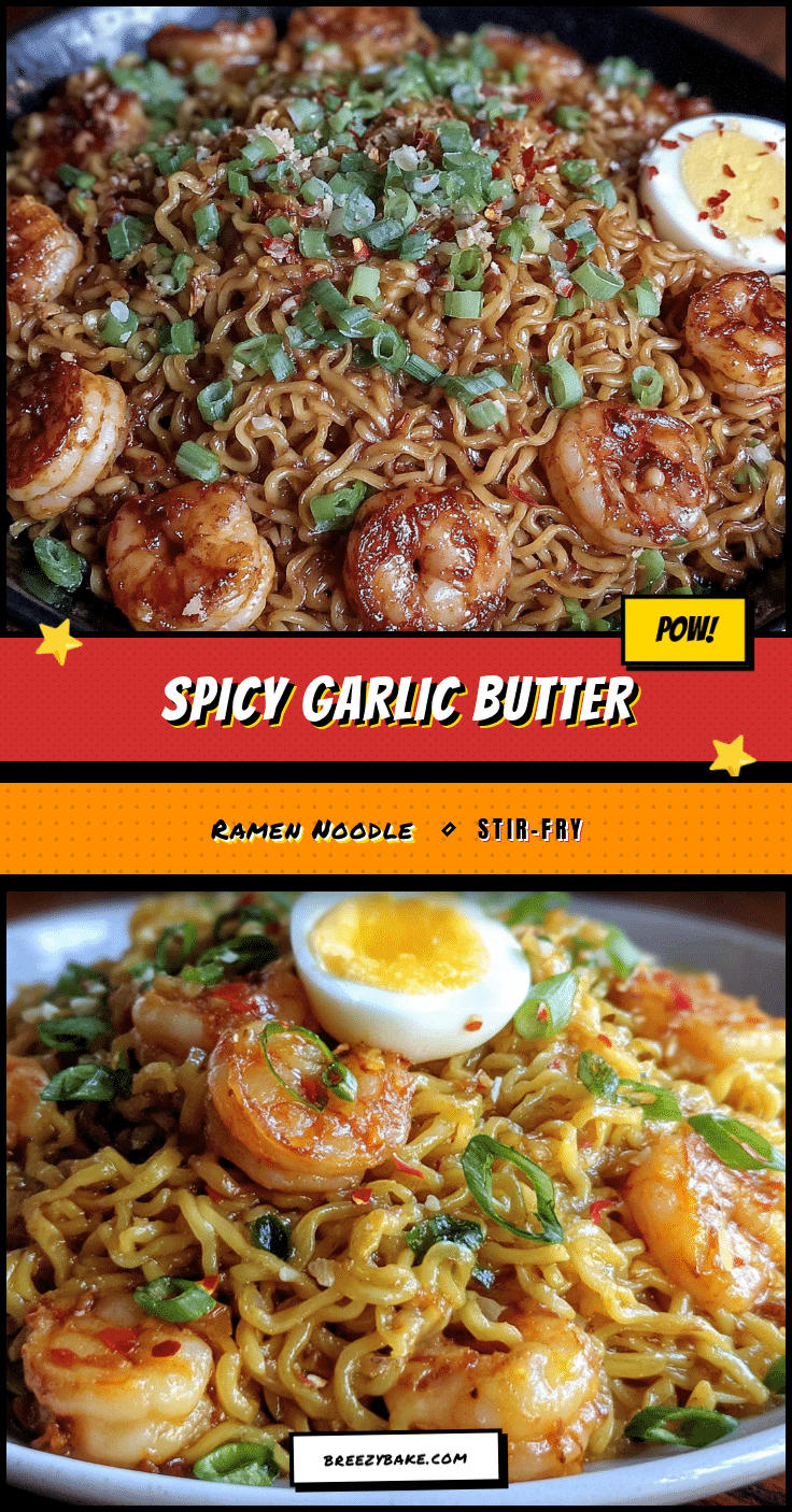 Spicy Garlic Butter Ramen Noodle Stir-Fry recipe