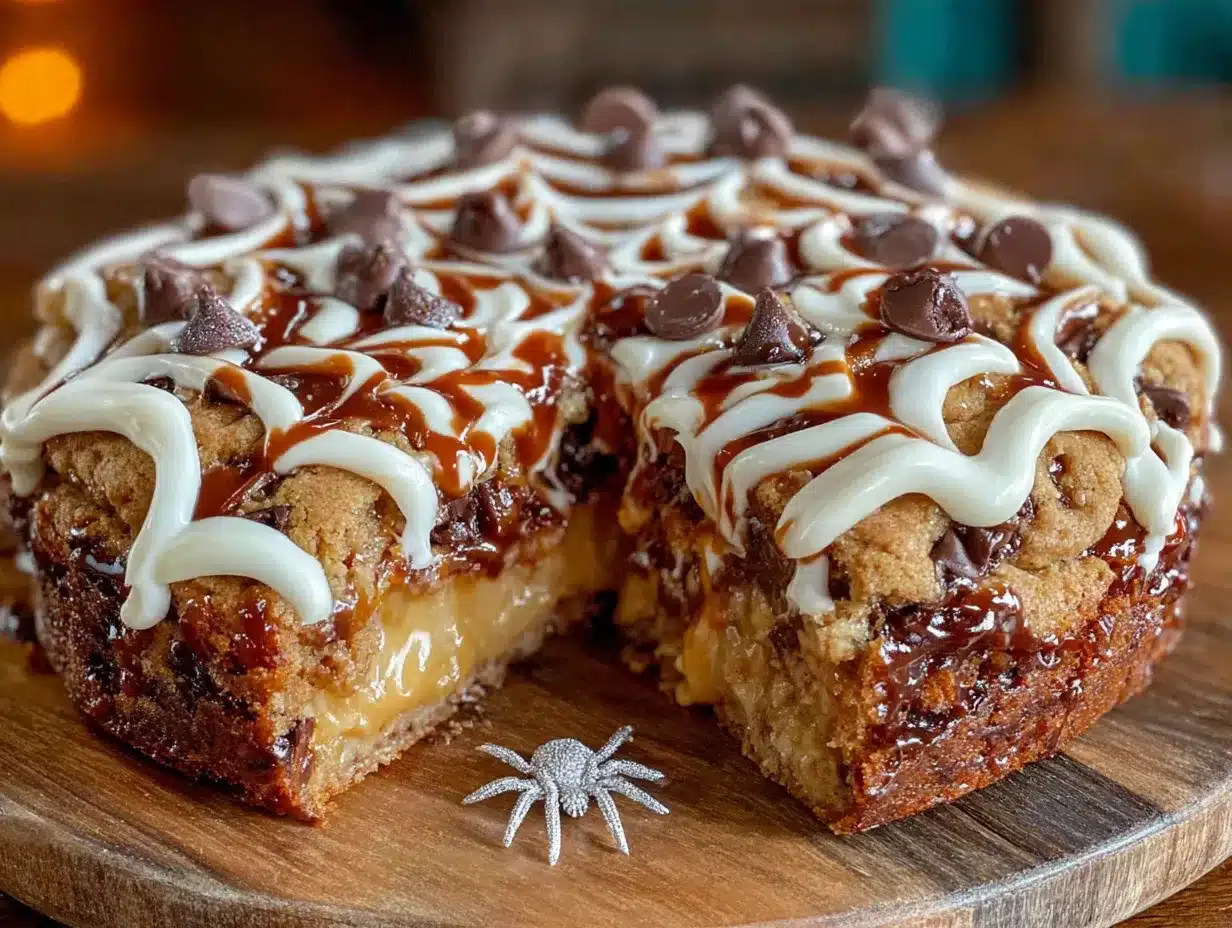 spider web cookie cake preparation steps