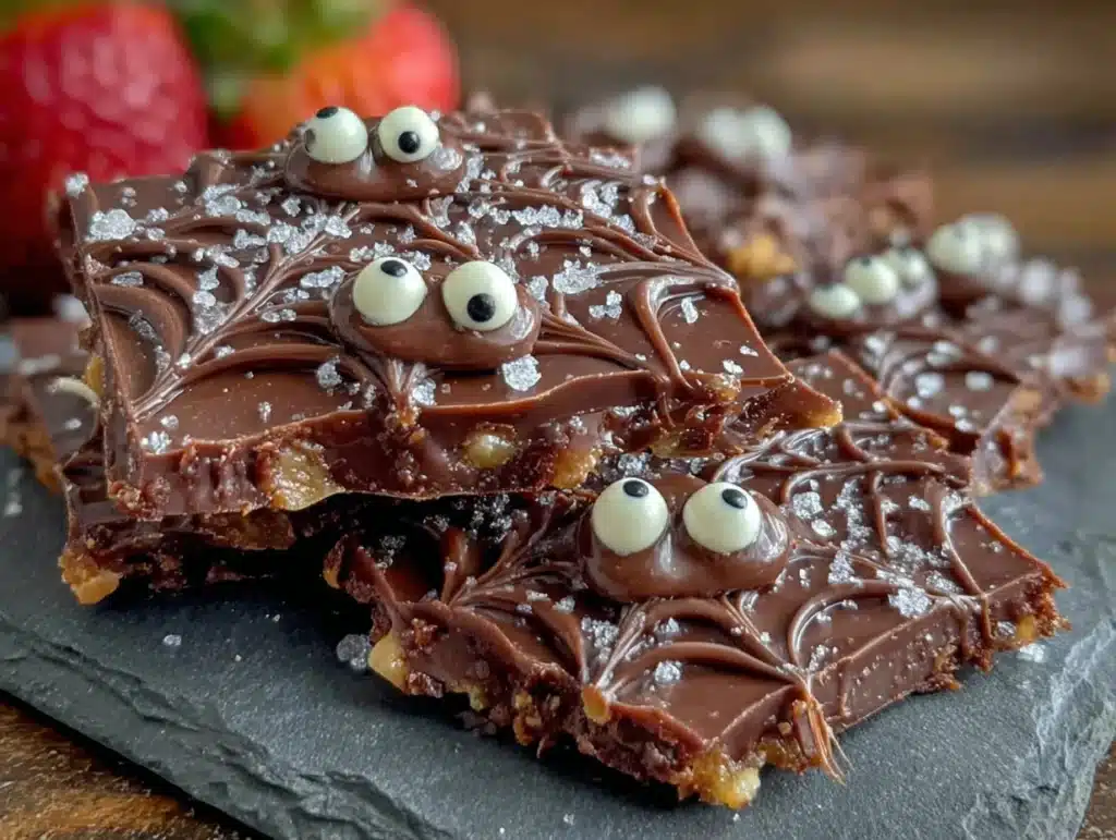 Spooky Spiderweb Chocolate Bark - featured image