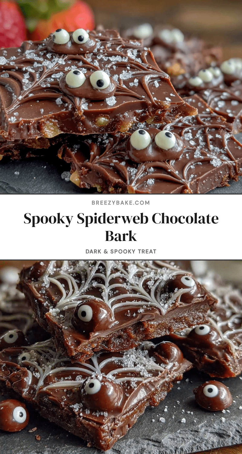 Spooky Spiderweb Chocolate Bark recipe