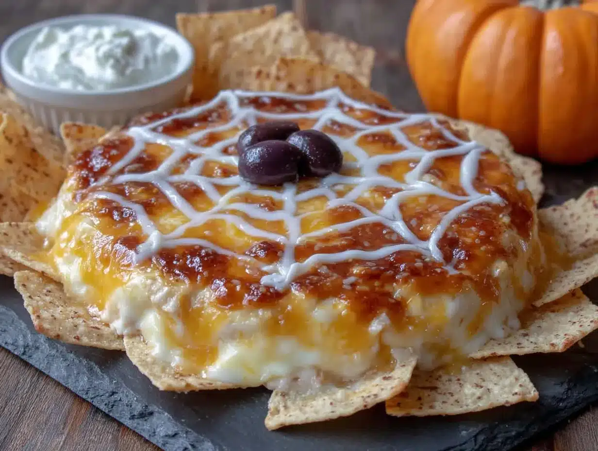 spooky spiderweb taco dip preparation steps