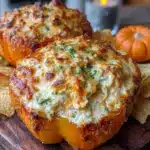 spooky stuffed buffalo chicken peppers - featured image