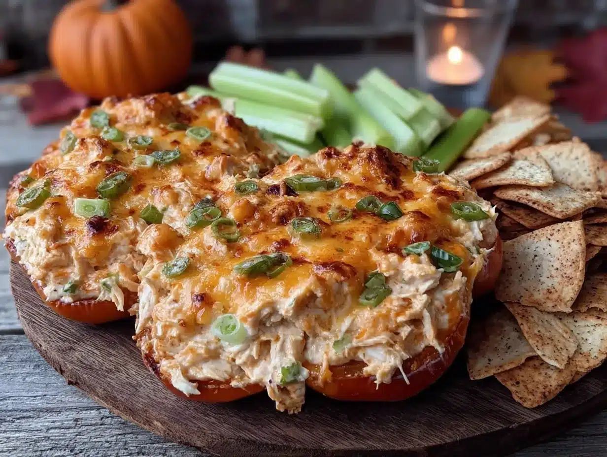 spooky stuffed buffalo chicken peppers preparation steps