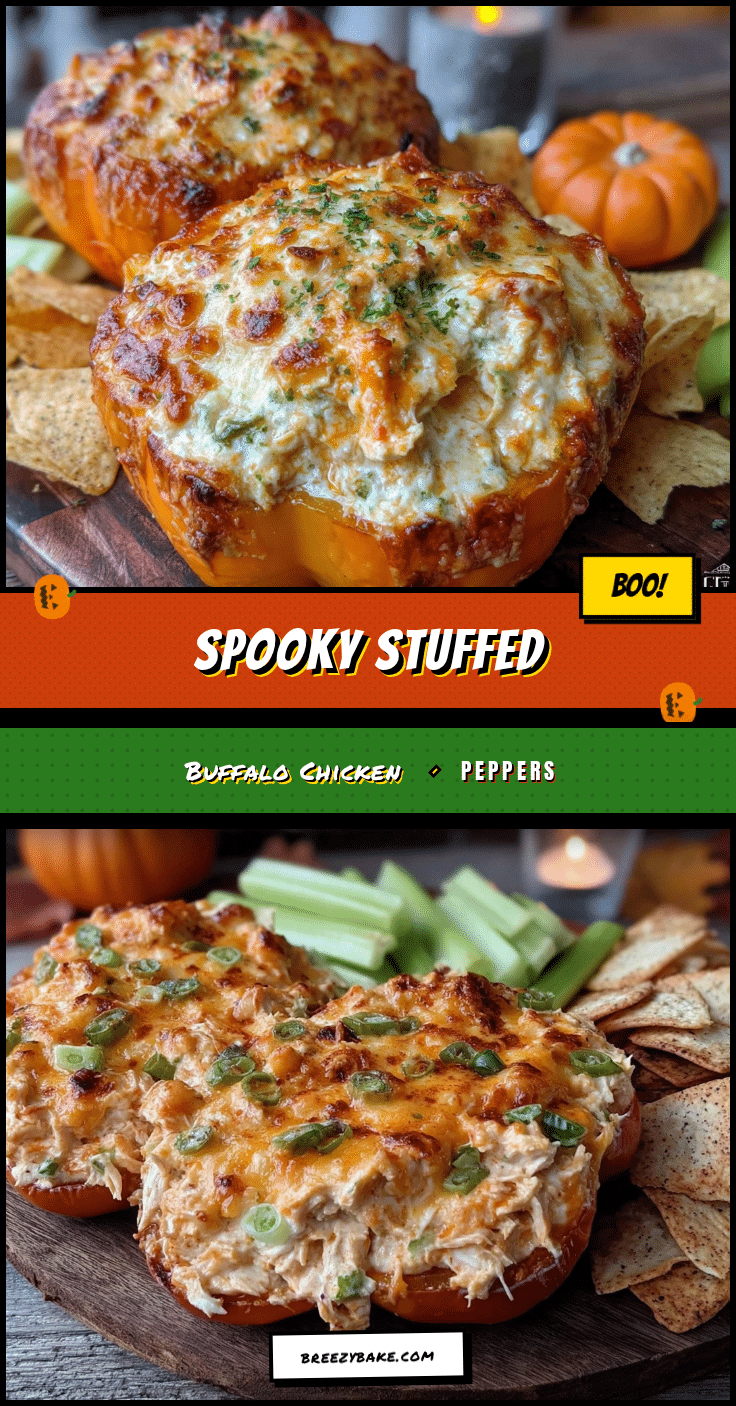 spooky stuffed buffalo chicken peppers recipe