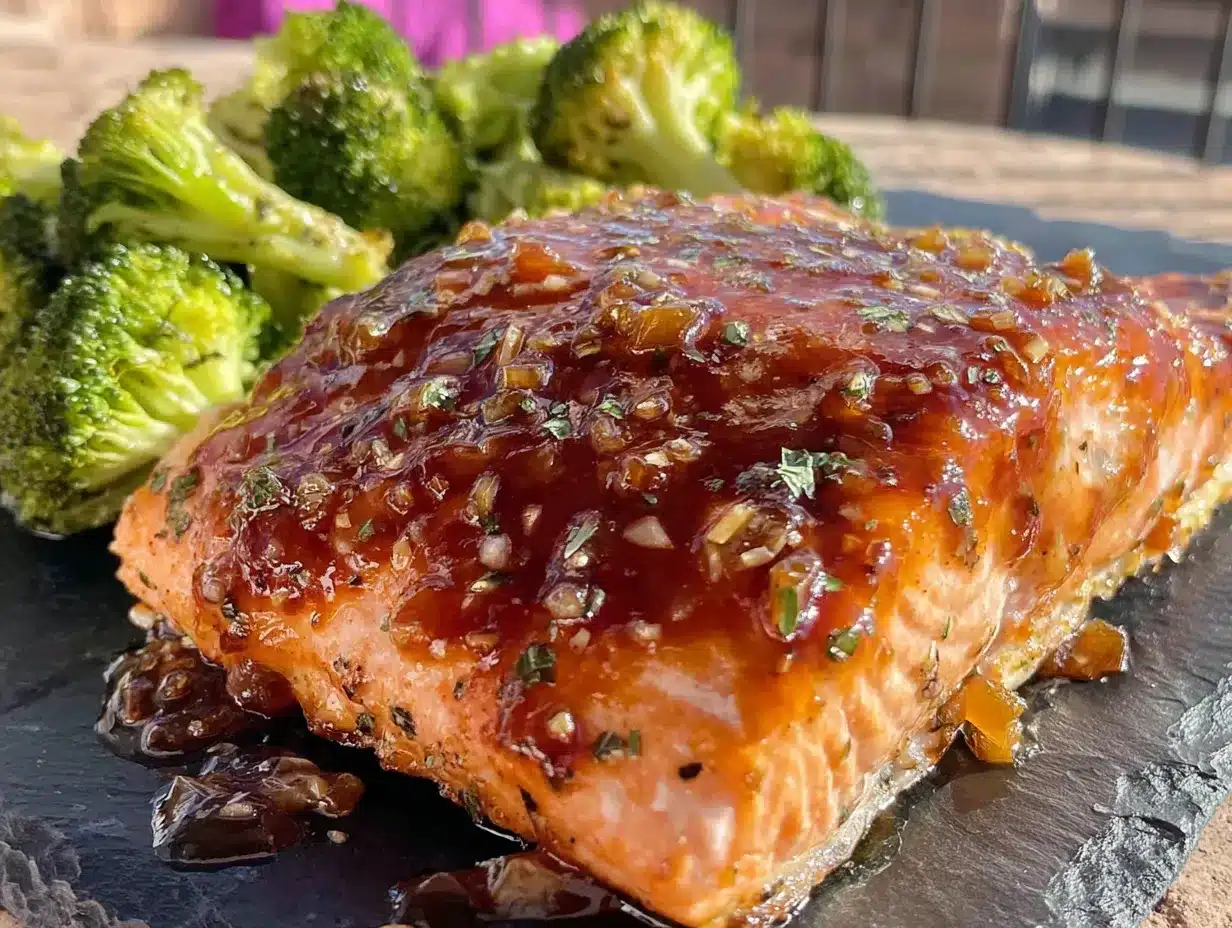 sticky honey garlic salmon preparation steps