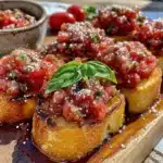 tomato basil bruschetta - featured image