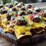 ultimate loaded nacho football charcuterie board - featured image