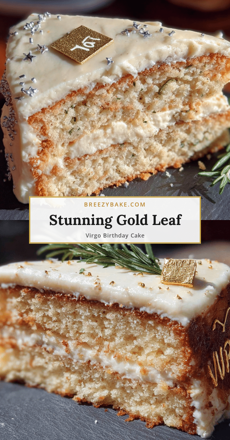virgo birthday cake with gold leaf recipe