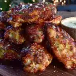 air fryer football wings with ranch - featured image