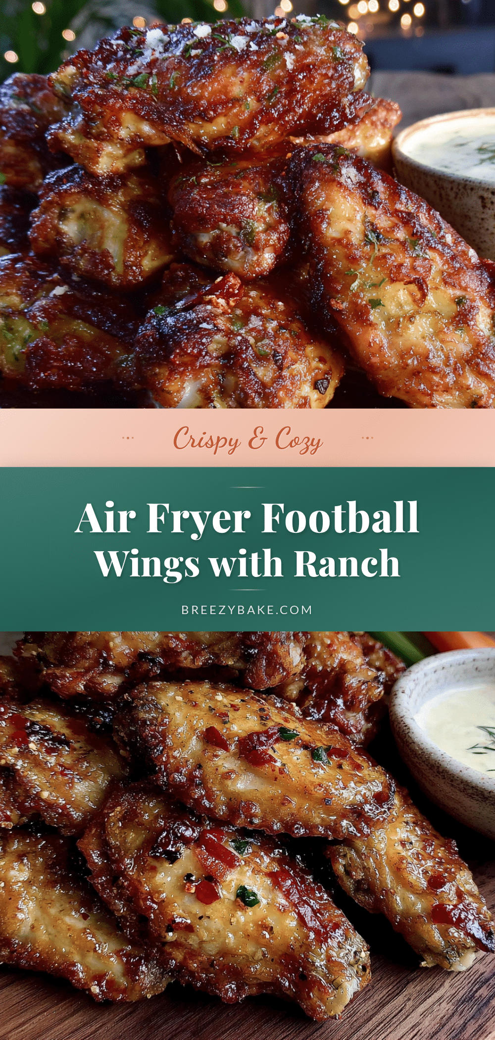 air fryer football wings with ranch recipe