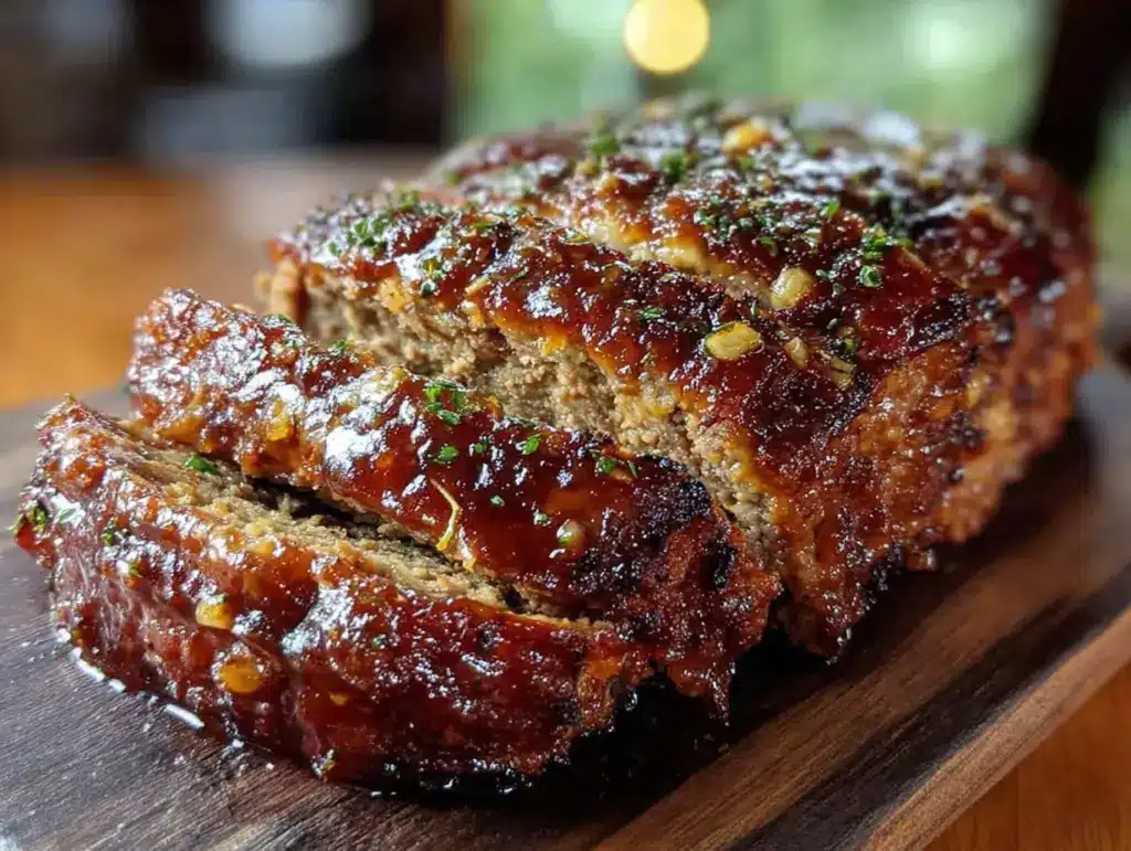 baked meatloaf with brown sugar glaze - featured image