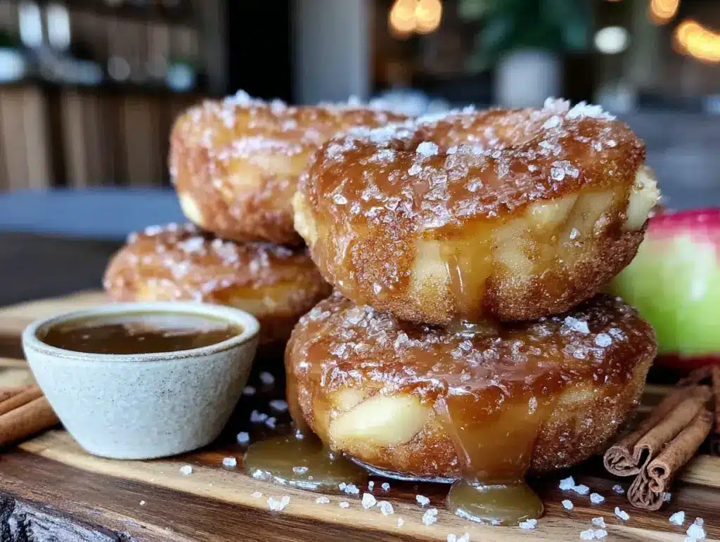 baked salted caramel apple cider donuts - featured image