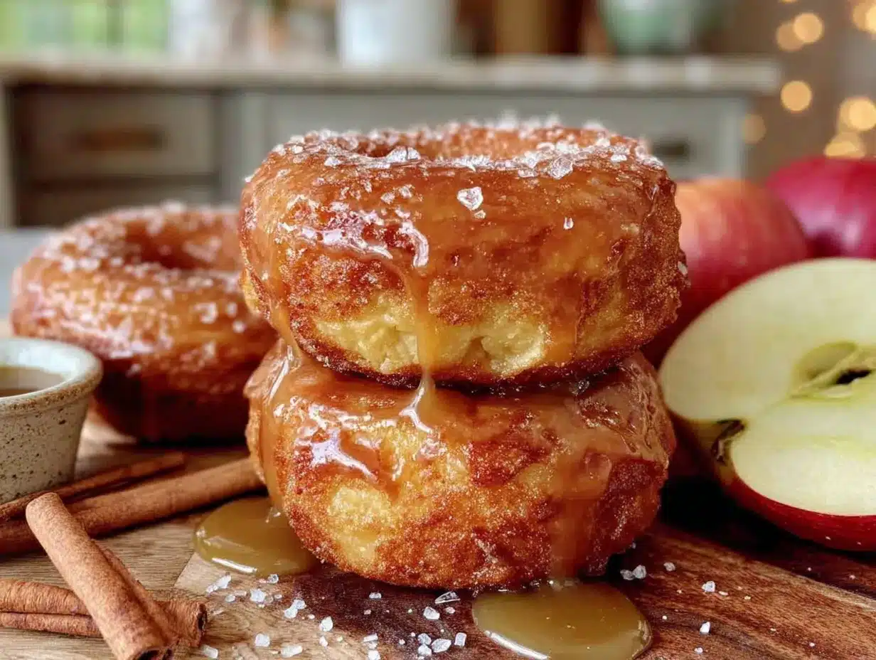 baked salted caramel apple cider donuts preparation steps