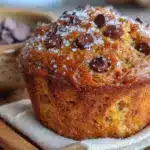 brown butter pumpkin chocolate chip muffins - featured image