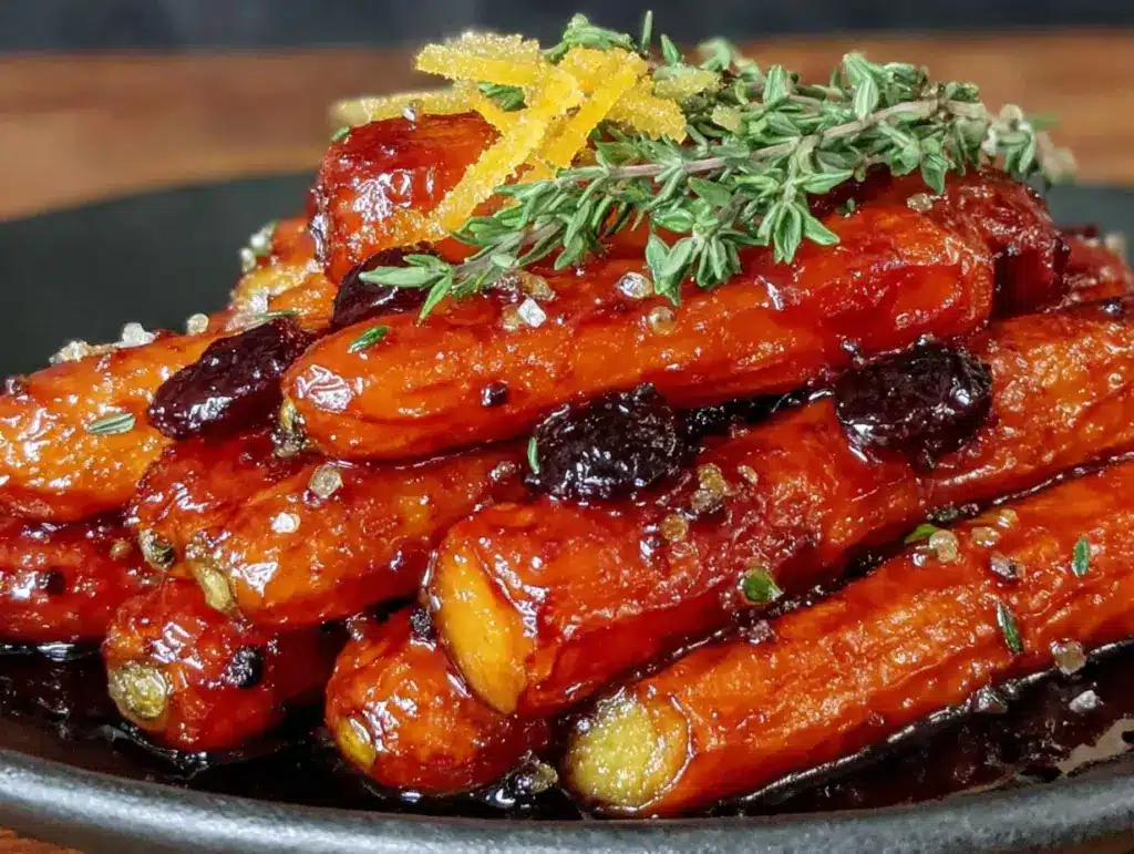 brown sugar bourbon glazed carrots - featured image