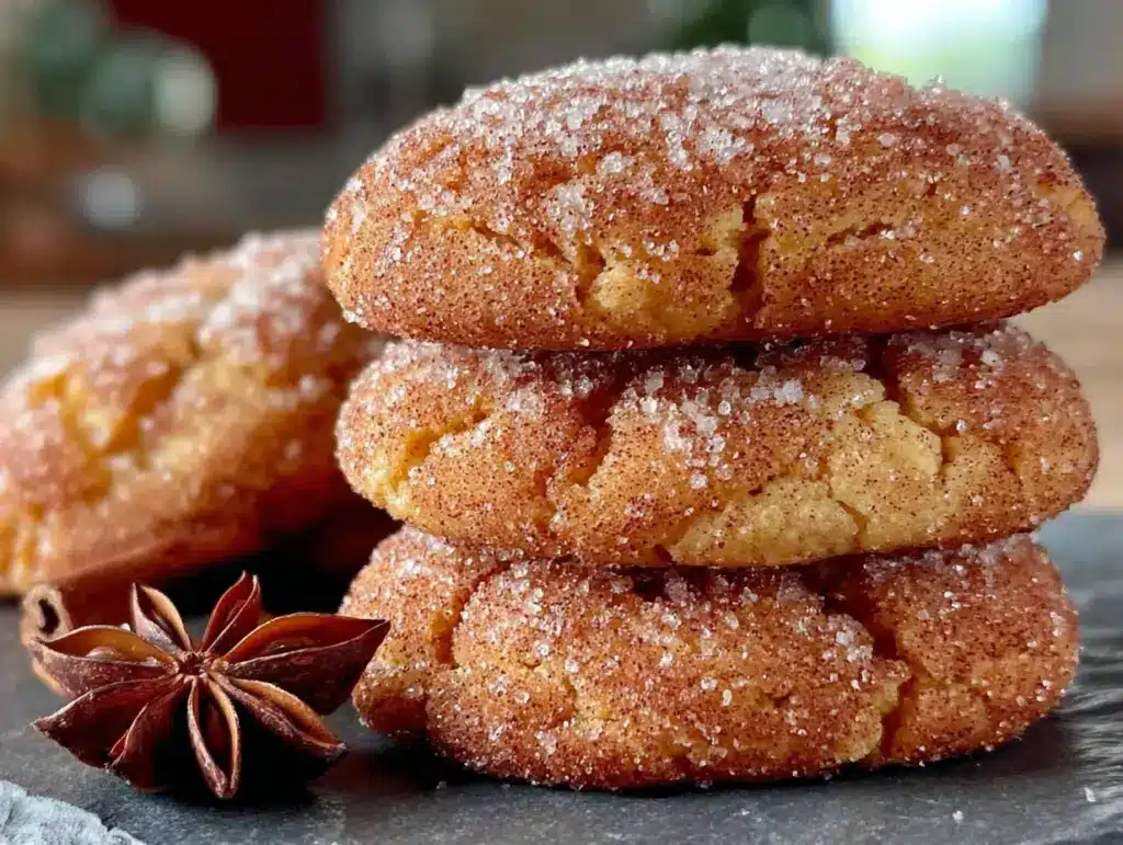 brown sugar pumpkin snickerdoodle cookies - featured image
