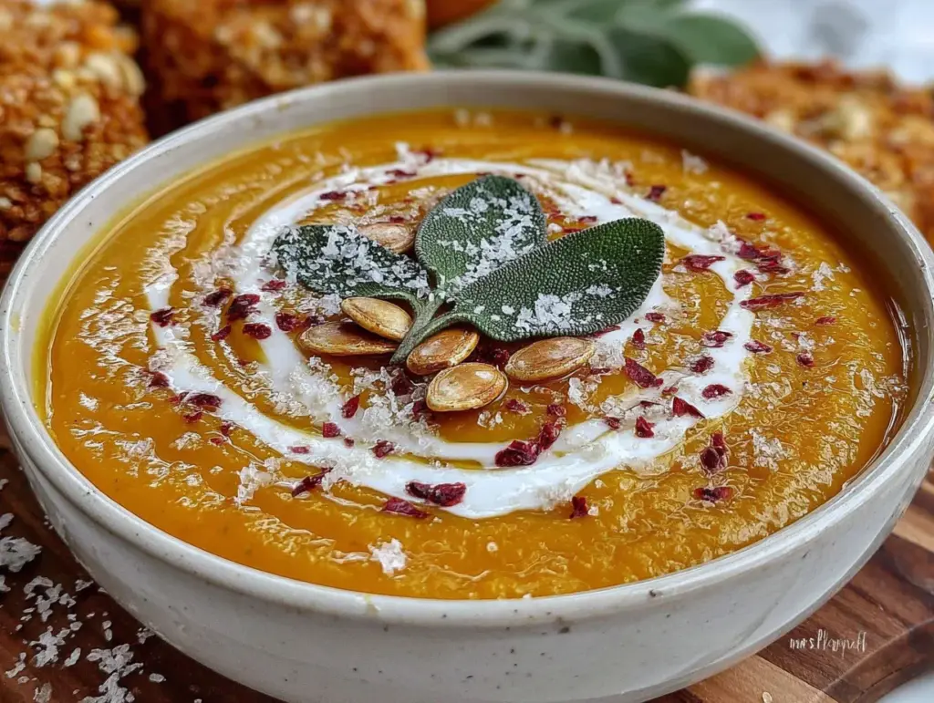 butternut squash soup with fried sage - featured image