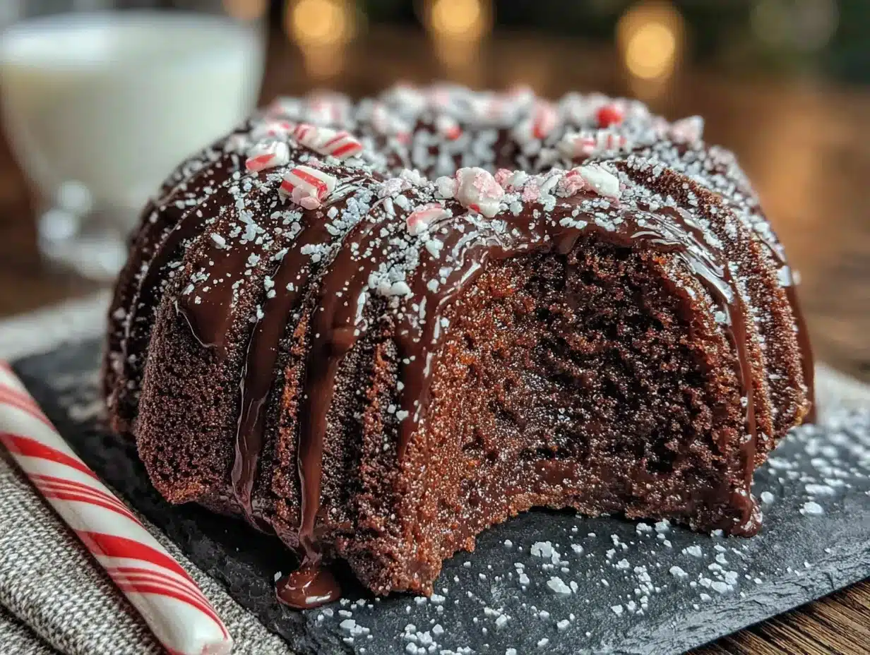 chocolate peppermint bundt cake preparation steps