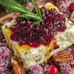 Christmas charcuterie board with cranberries and rosemary - featured image