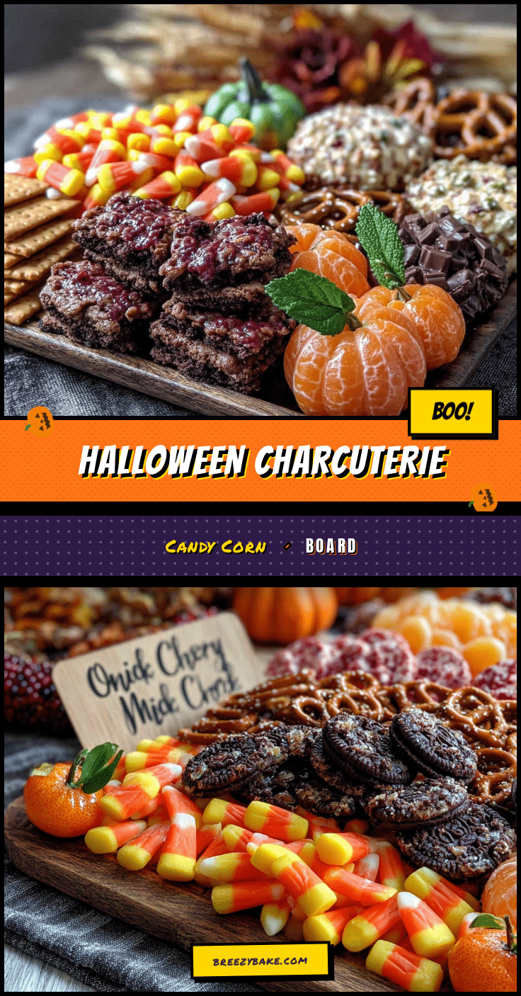 cozy Halloween charcuterie board with candy corn recipe