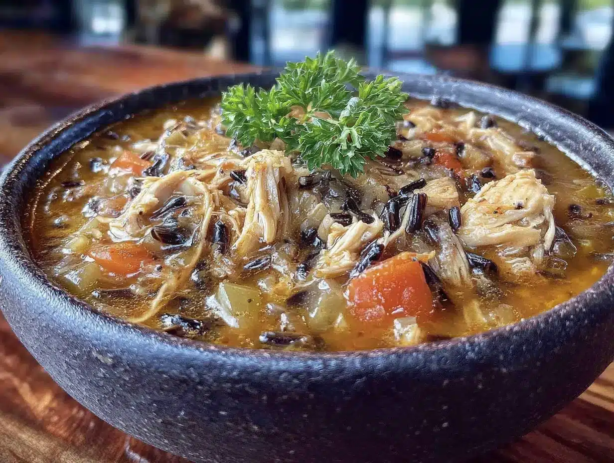 cozy one-pot chicken and wild rice fall soup preparation steps