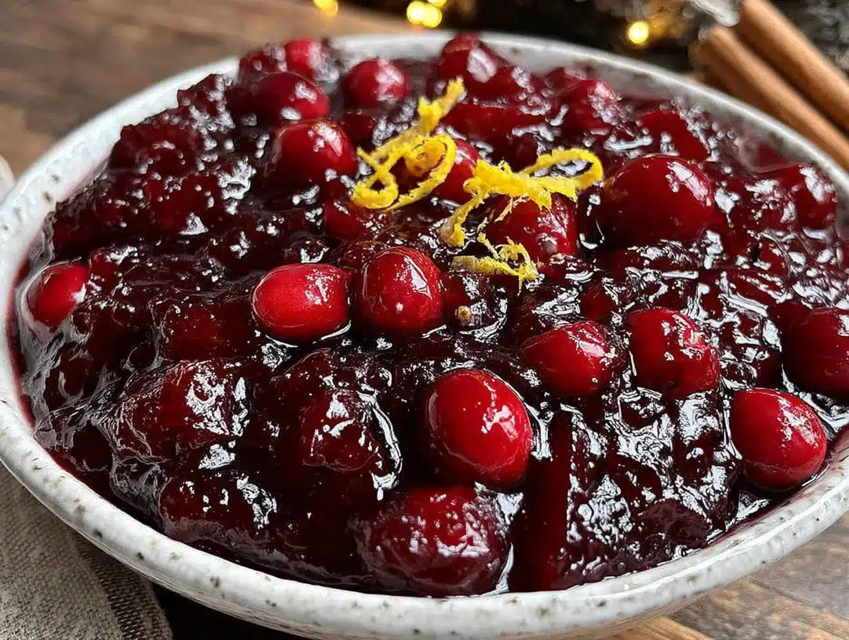 cranberry orange sauce with fresh ginger preparation steps