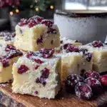 cranberry white chocolate fudge - featured image