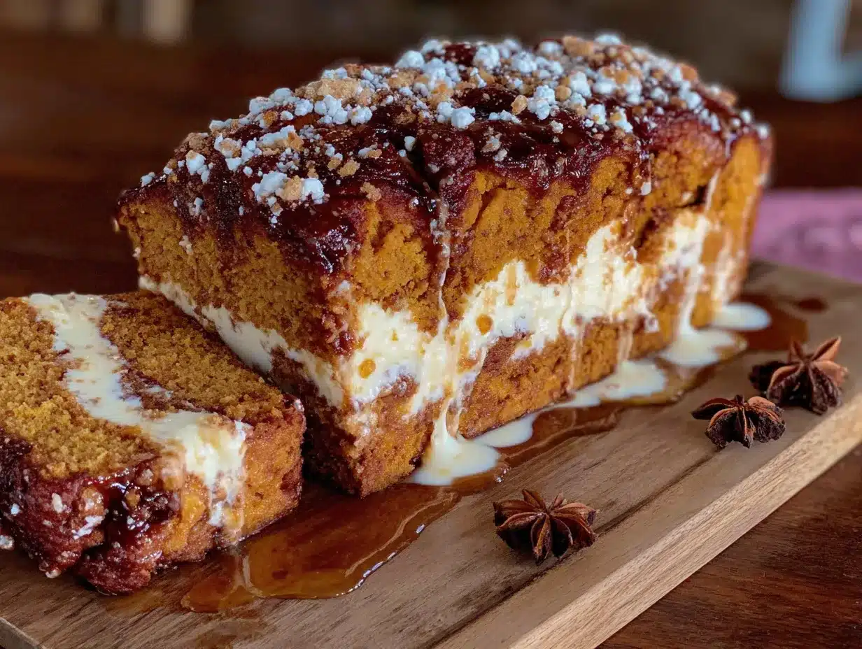cream cheese stuffed pumpkin bread preparation steps