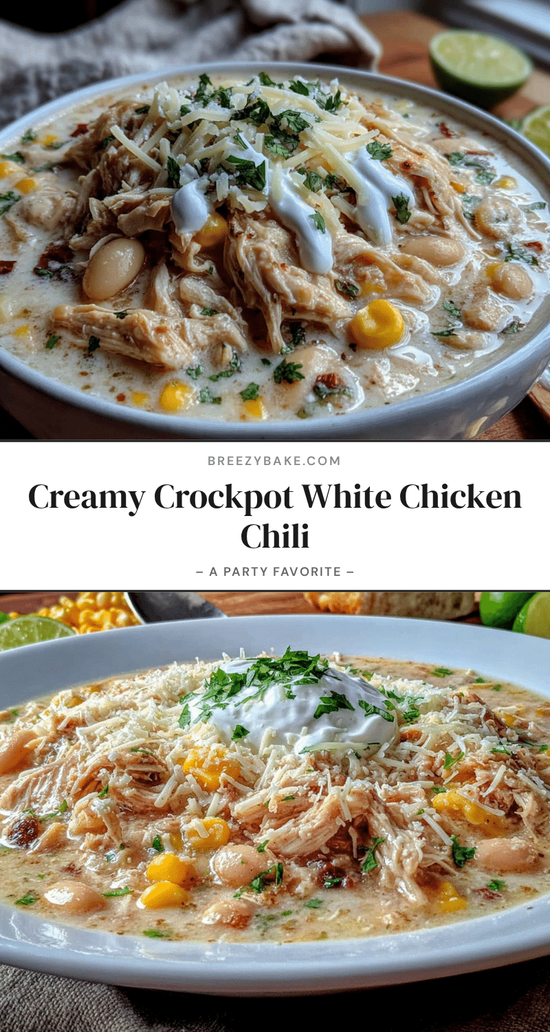 creamy crockpot white chicken chili recipe