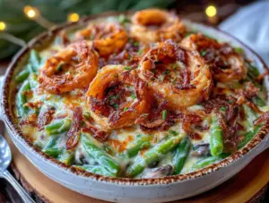 crispy green bean casserole - featured image