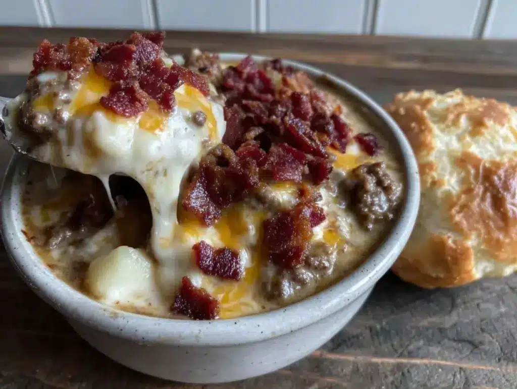 crockpot cheeseburger soup - featured image