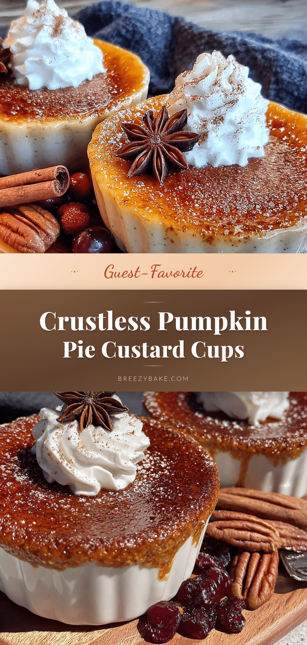 crustless pumpkin pie custard cups recipe