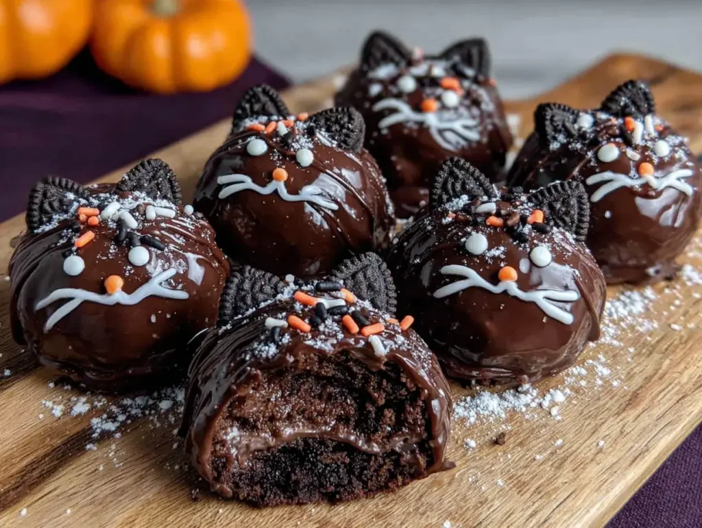 Easy Black Cat Oreo Truffles Halloween Recipe - featured image