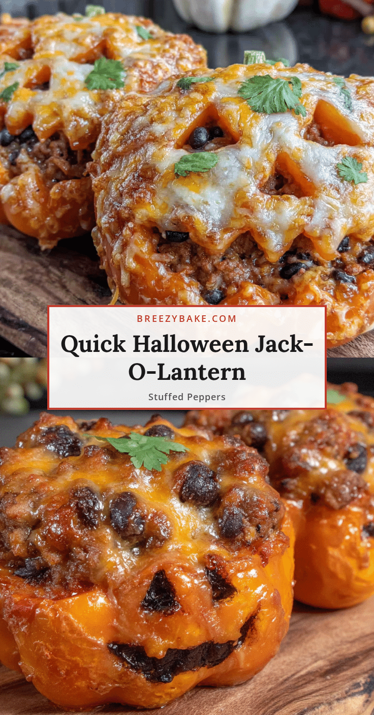 Easy Halloween Stuffed Peppers recipe
