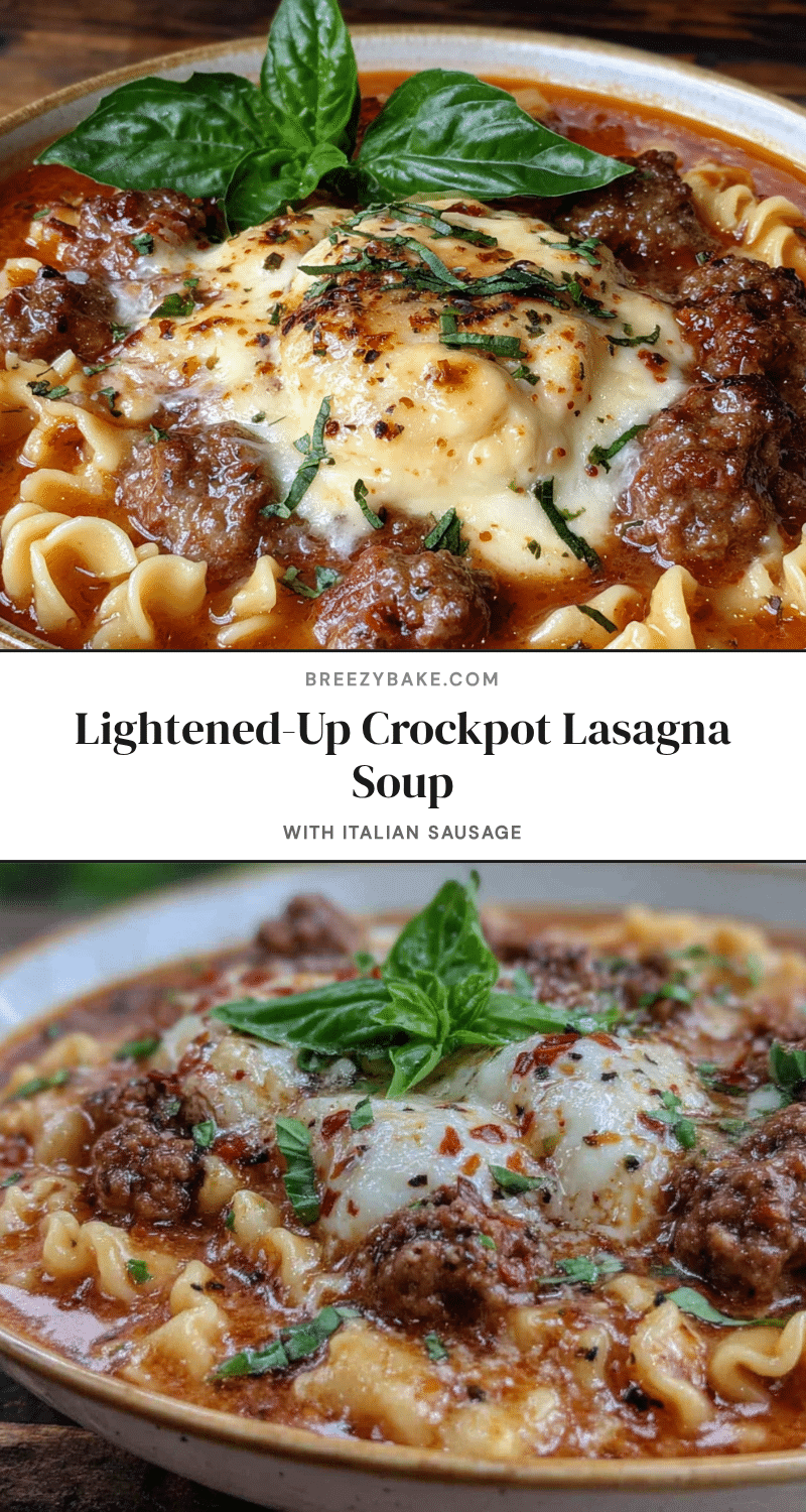 easy lightened-up crockpot lasagna soup recipe